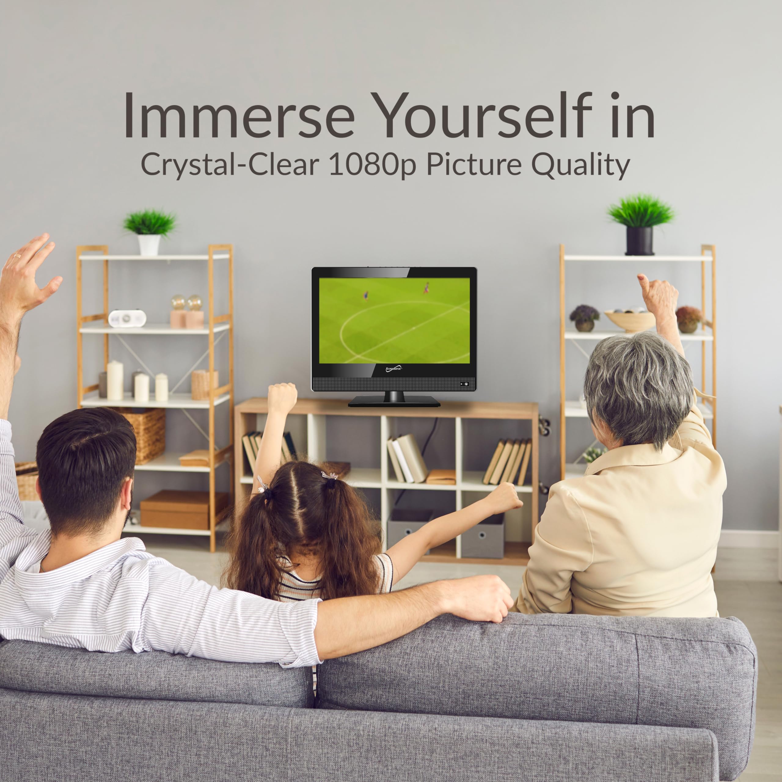 Supersonic Sc 1520Vtv 15.6 Inch Smart Ac/Dc Led Tv, Powered By Vidaa, 1080P, Wifi, Built In Speakers, Usb, 3X Hdmi Arc, For Kitc